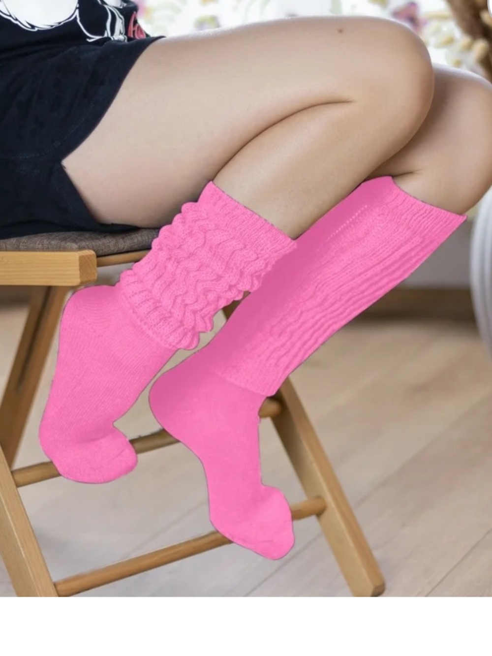 Slouchy Skippy Clause Thick Cozy Socks - Pink Mix - Unbranded - Picture 8 of 8
